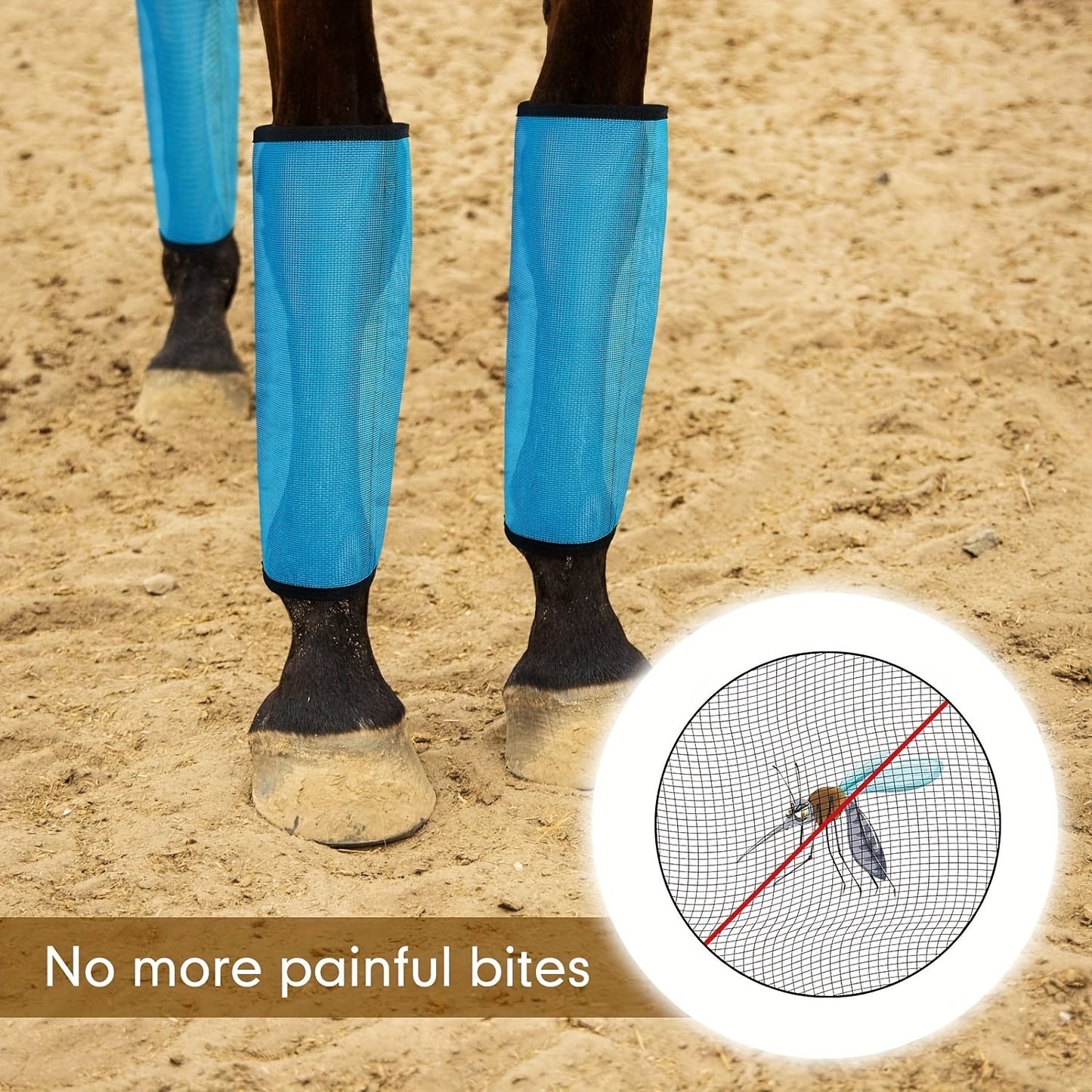 4pcs Adjustable Horse Fly Boots with Masks – Breathable Anti-Slip Leg Protection