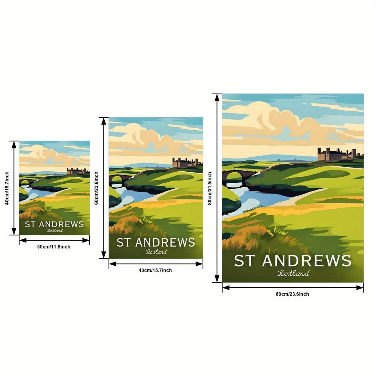 3pcs Golf Course Canvas Wall Art – Augusta, Pebble Beach, St. Andrews