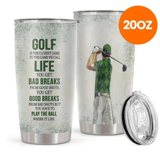 20oz Golf Life Stainless Steel Tumbler – Insulated Travel Mug with Lid