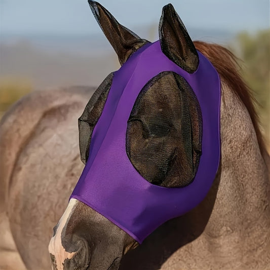Single Pack Horse Fly Mask – Breathable Polyester Insect Protection for Horses