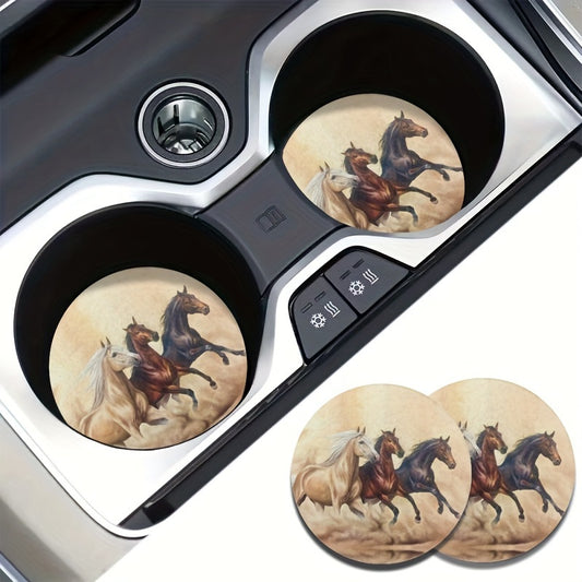 Running Horse Car Coasters – Anti-Slip & Stylish