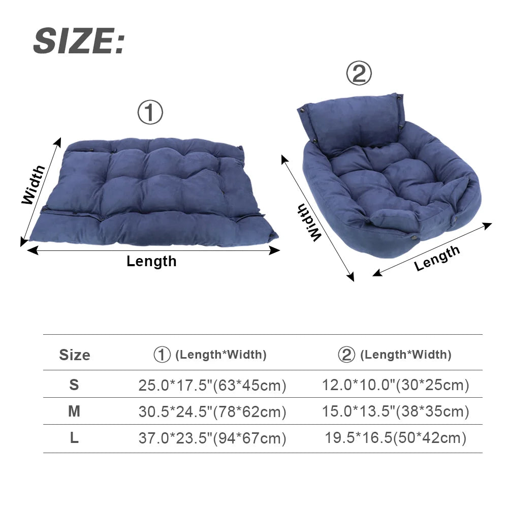 3-in-1 Multifunction Pet Bed Sofa – Soft Winter Nest for Dogs & Cats
