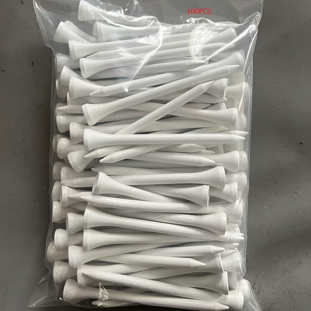 100pcs White Wooden Golf Tees – 3-1/8" Standard Size