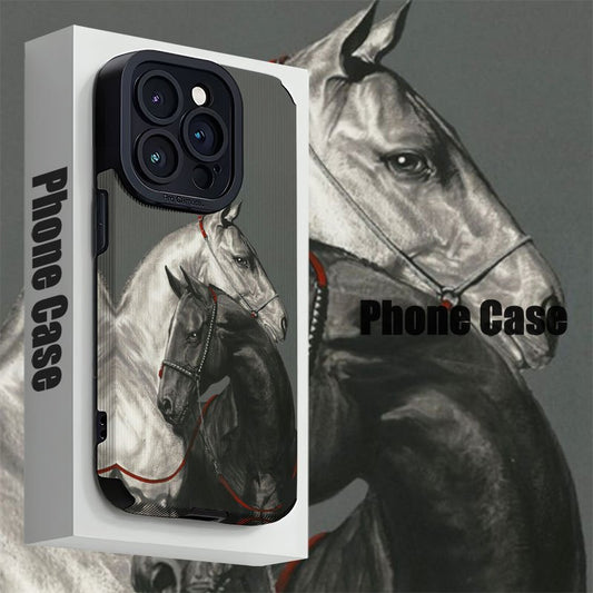 Personalized Horse Cuddling Design Phone Case – Compatible with iPhone 15/14/13/12/11 Series – MagSafe Compatible, TPU Material